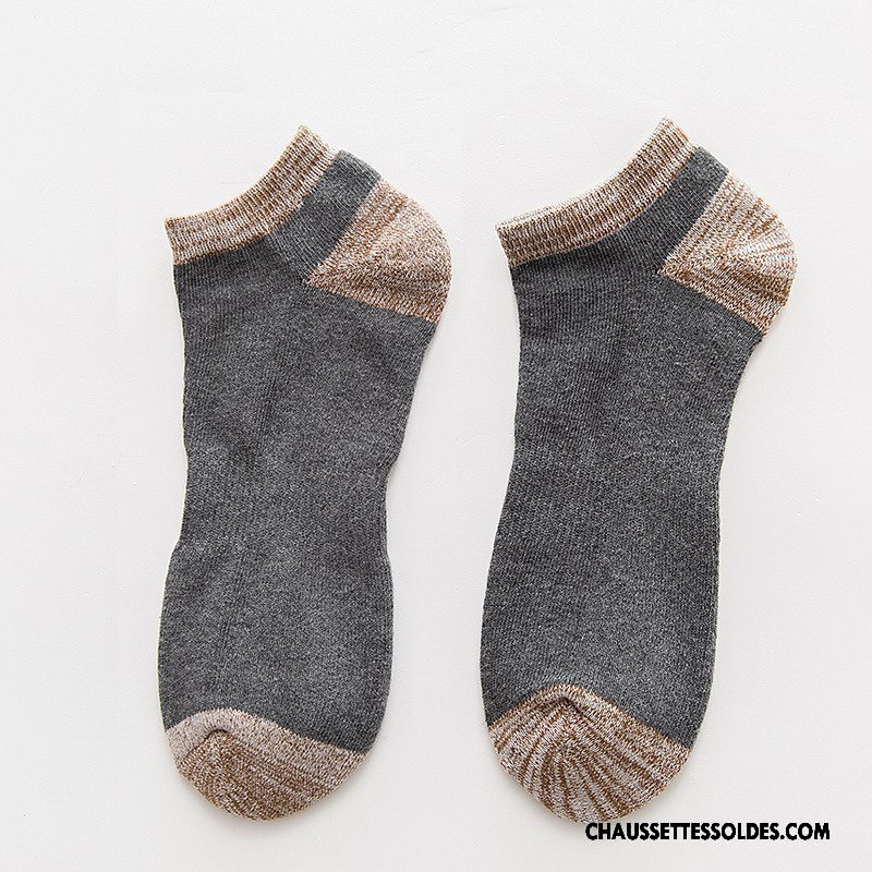 Chaussettes Courtes Homme Thermiques Terry L'automne Casual 100% Coton Hiver Pure Bleu