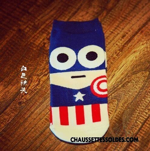 Chaussettes Courtes Homme Ultra Dessin Animé Chaussette Courte L'automne Héros Chaussette Basse Coupée Bleu