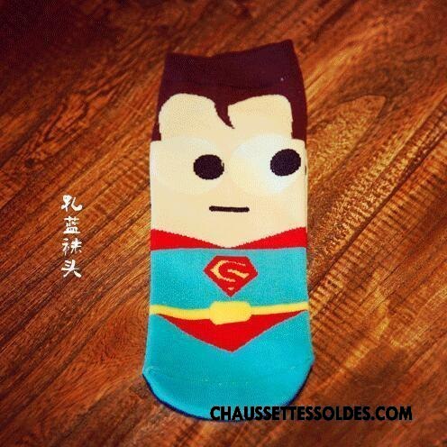 Chaussettes Courtes Homme Ultra Dessin Animé Chaussette Courte L'automne Héros Chaussette Basse Coupée Bleu