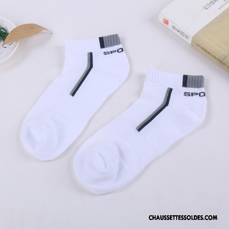 Chaussettes Courtes Homme Été Anti-odeur Chaussette Basse Coupée Antidérapant Absorber La Sueur Mouvement Gris