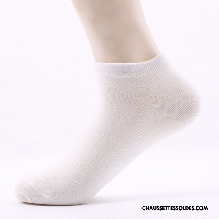 Chaussettes Courtes Homme Été Chaussette Basse Coupée Anti-odeur Printemps 100% Coton Mouvement Pure Noir