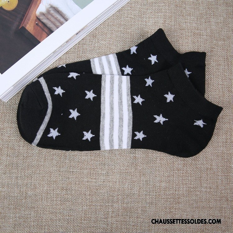 Chaussettes Courtes Homme Été Nouvelles Arrivées Printemps Étoile Mouvement Coton Bio Bleu Marin