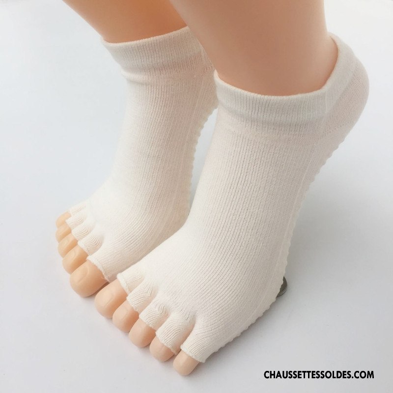 Chaussettes De Yoga Femme 100% Coton Doigts Exposés Le Nouveau Ultra Antidérapant Cinq Doigts Noir