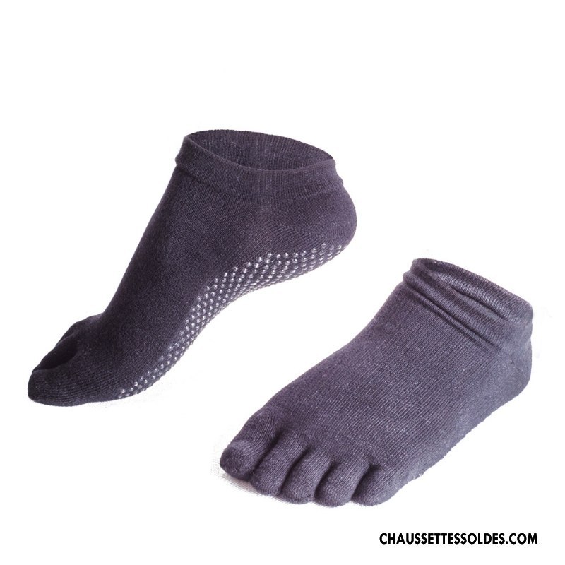 Chaussettes De Yoga Femme Absorber La Sueur Silicone Antidérapant Mouvement Courte Respirant Bleu Marin