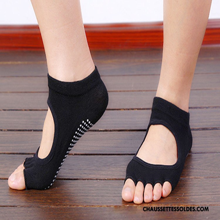 Chaussettes De Yoga Femme Antidérapant Cinq Doigts Dame Rouge