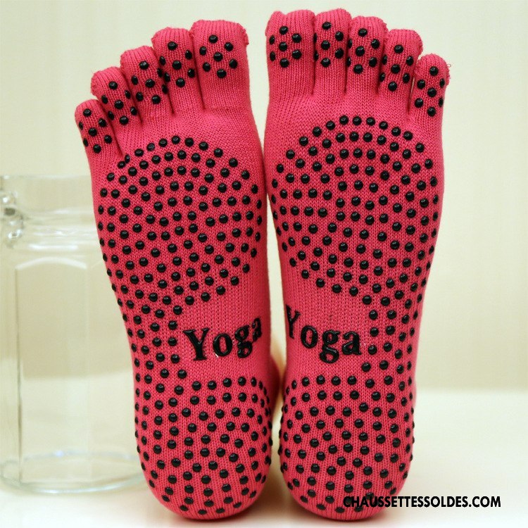 Chaussettes De Yoga Femme Antidérapant Cinq Doigts Matelassé Le Nouveau Jaune