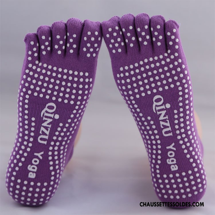 Chaussettes De Yoga Femme Antidérapant Cinq Doigts Matelassé Le Nouveau Jaune