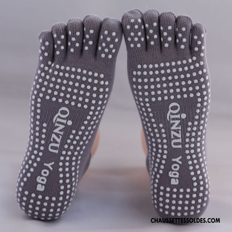 Chaussettes De Yoga Femme Antidérapant Cinq Doigts Matelassé Le Nouveau Jaune