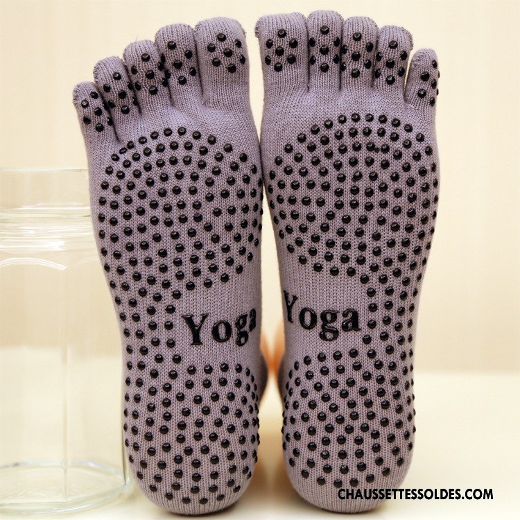 Chaussettes De Yoga Femme Antidérapant Cinq Doigts Matelassé Le Nouveau Jaune