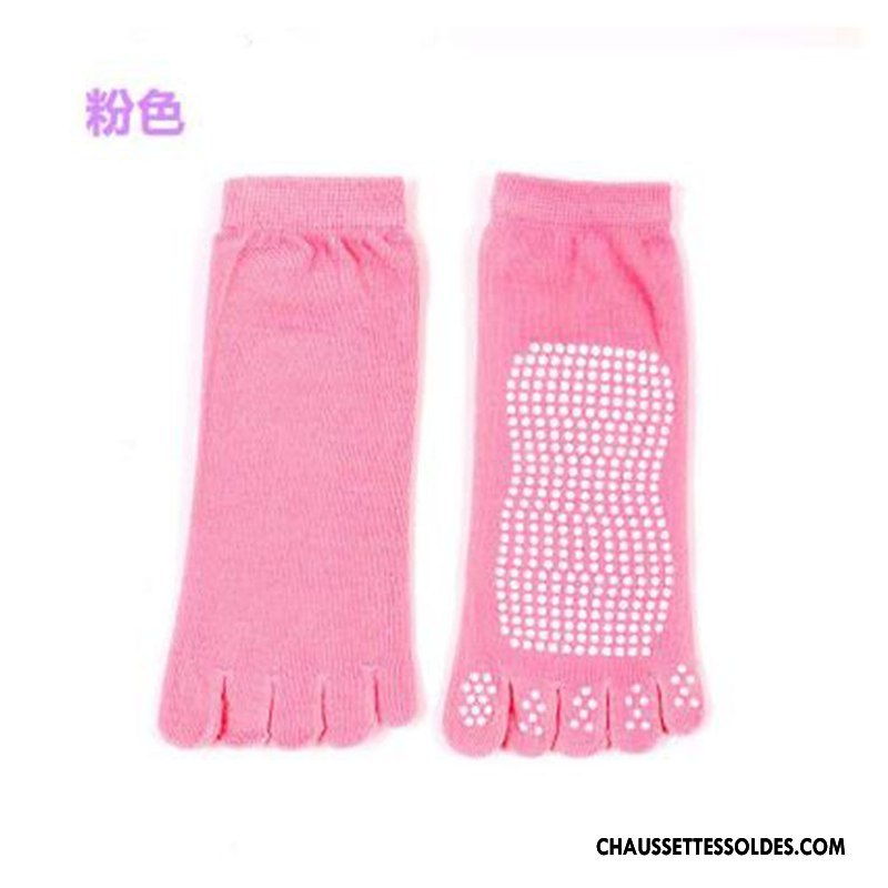 Chaussettes De Yoga Femme Antidérapant Respirant Métier Silicone Absorber La Sueur 100% Coton Gris