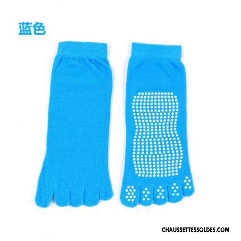 Chaussettes De Yoga Femme Antidérapant Respirant Métier Silicone Absorber La Sueur 100% Coton Gris