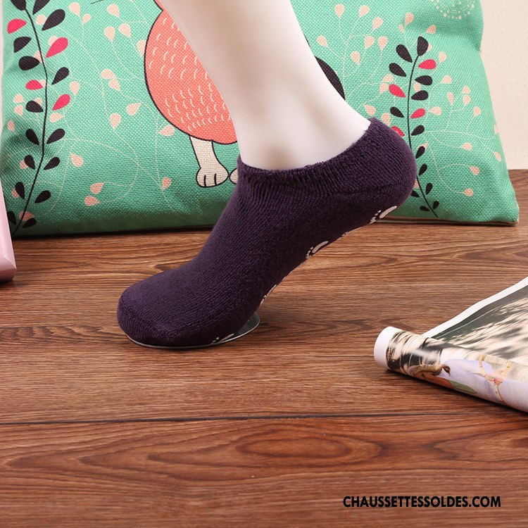 Chaussettes De Yoga Femme Chaussette Basse Coupée Légère Courte 100% Coton Antidérapant Casual Rose Clair
