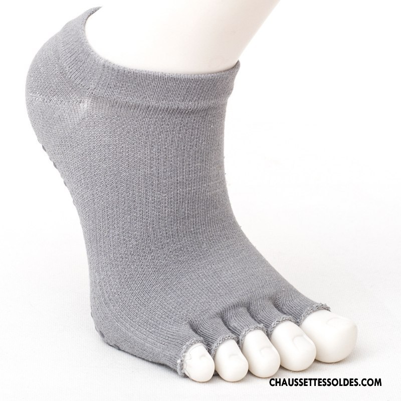 Chaussettes De Yoga Femme Cinq Doigts Chaussettes En Coton Danse Silicone Antidérapant Mouvement Marron / Brun