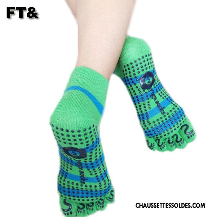 Chaussettes De Yoga Femme Cinq Doigts Demi-doigt Europe Ouverture Du Pied Antidérapant Dos Nu Rose Gris