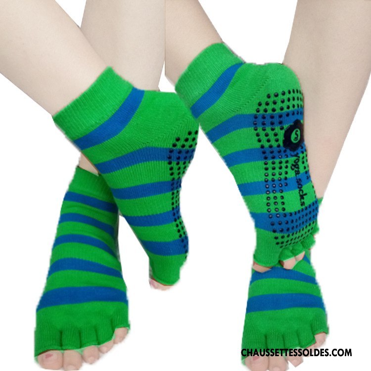 Chaussettes De Yoga Femme Cinq Doigts Demi-doigt Europe Ouverture Du Pied Antidérapant Dos Nu Rose Gris