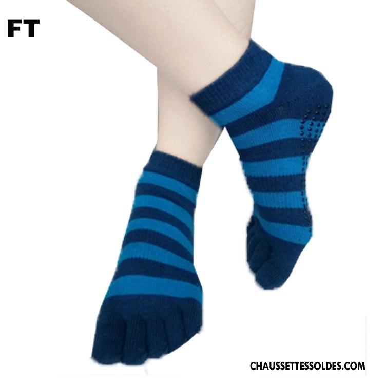 Chaussettes De Yoga Femme Cinq Doigts Demi-doigt Europe Ouverture Du Pied Antidérapant Dos Nu Rose Gris