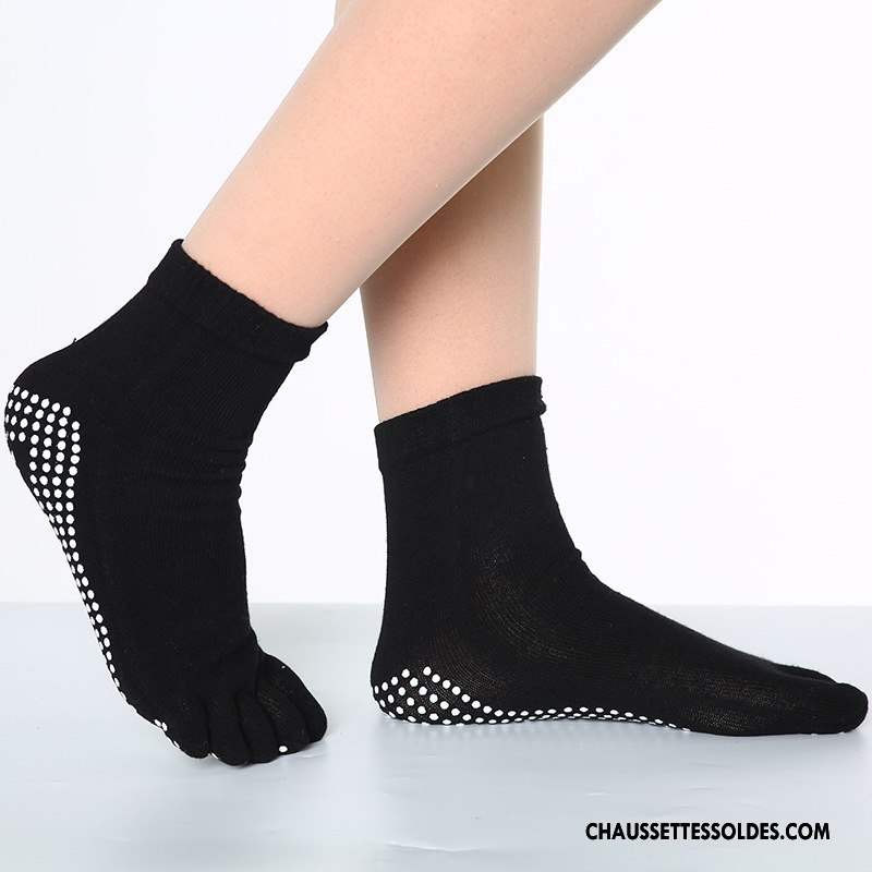 Chaussettes De Yoga Femme Coton Bio Dame Antidérapant Livraison Gratuite Cinq Doigts Bleu