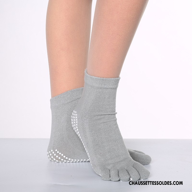Chaussettes De Yoga Femme Coton Bio Dame Antidérapant Livraison Gratuite Cinq Doigts Bleu