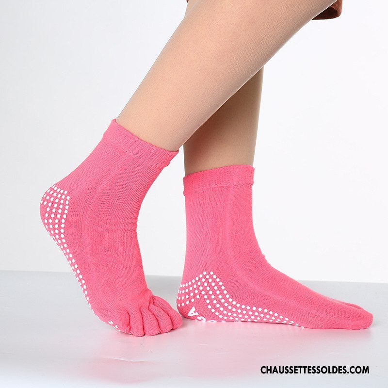 Chaussettes De Yoga Femme Coton Bio Dame Antidérapant Livraison Gratuite Cinq Doigts Bleu