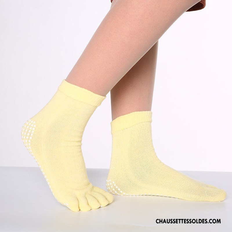 Chaussettes De Yoga Femme Coton Bio Dame Antidérapant Livraison Gratuite Cinq Doigts Bleu