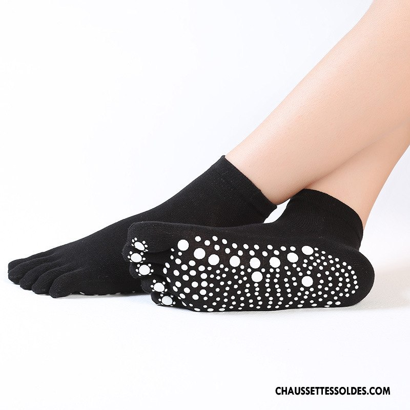 Chaussettes De Yoga Femme Coton Bio Doigts Exposés Antidérapant L'automne Cinq Doigts Mouvement Bleu