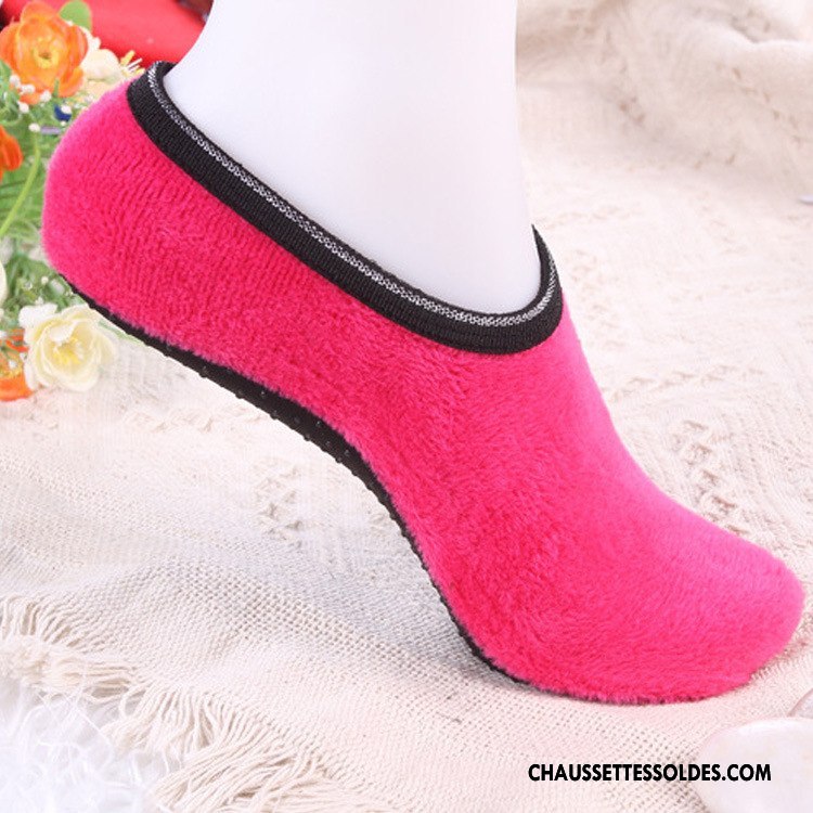 Chaussettes De Yoga Femme Cœur Chaussette Courte Adulte Plus De Velours Milieu Antidérapant Vert