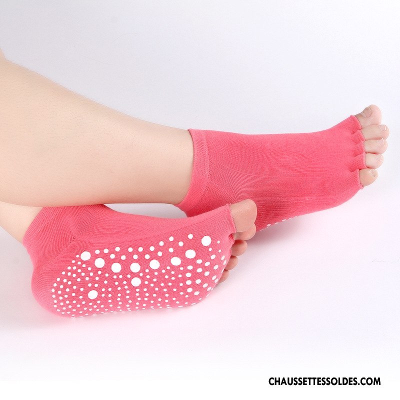 Chaussettes De Yoga Femme Dame Antidérapant Doigts Exposés Anti-odeur Cinq Doigts Métier Bleu