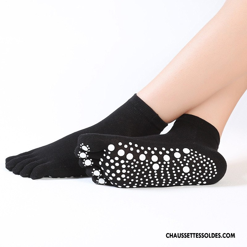 Chaussettes De Yoga Femme Dame Antidérapant Doigts Exposés Anti-odeur Cinq Doigts Métier Bleu