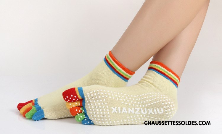 Chaussettes De Yoga Femme Dame Cinq Doigts Antidérapant Danse Europe Gris