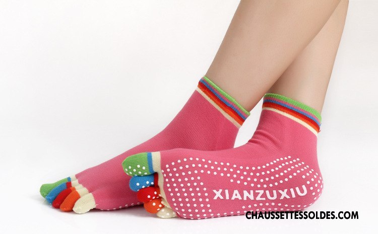 Chaussettes De Yoga Femme Dame Cinq Doigts Antidérapant Danse Europe Gris