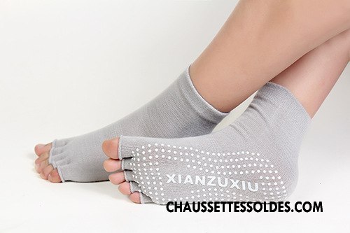 Chaussettes De Yoga Femme Dame Cinq Doigts Antidérapant Danse Europe Gris