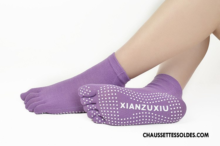Chaussettes De Yoga Femme Dame Cinq Doigts Antidérapant Danse Europe Gris