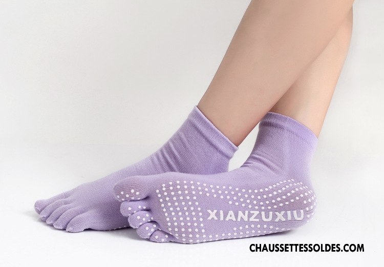 Chaussettes De Yoga Femme Dame Cinq Doigts Antidérapant Danse Europe Gris
