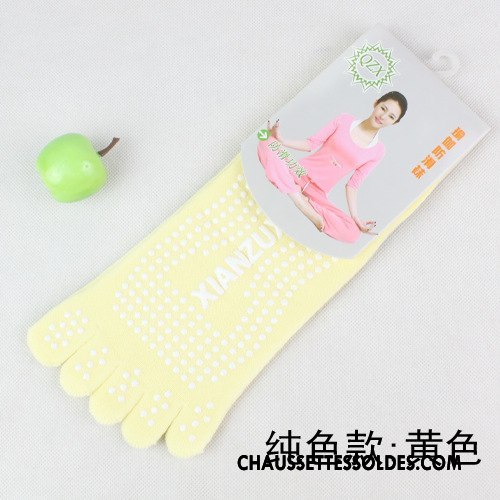 Chaussettes De Yoga Femme Dame Cinq Doigts Massage Mouvement Antidérapant Coton Bio Bleu