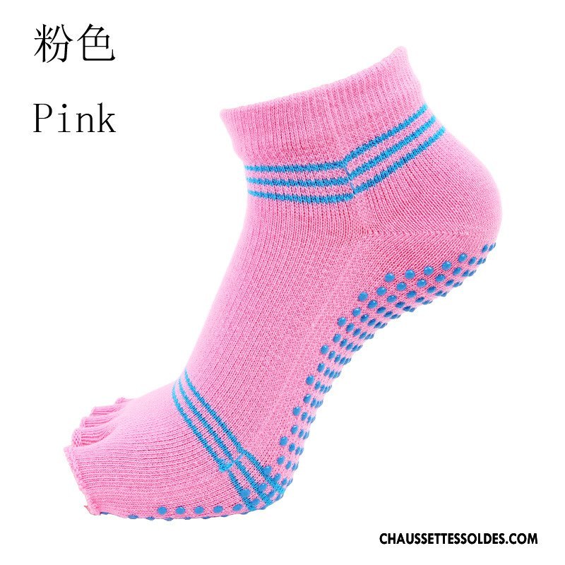 Chaussettes De Yoga Femme Dame Matelassé Élasticité Ouverture Du Pied Mouvement Rose