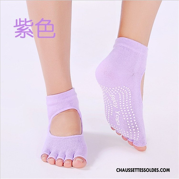 Chaussettes De Yoga Femme Dame Ouverture Du Pied Printemps Cinq Doigts Métier Antidérapant Vert