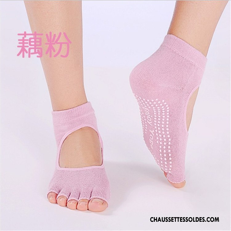 Chaussettes De Yoga Femme Dame Ouverture Du Pied Printemps Cinq Doigts Métier Antidérapant Vert