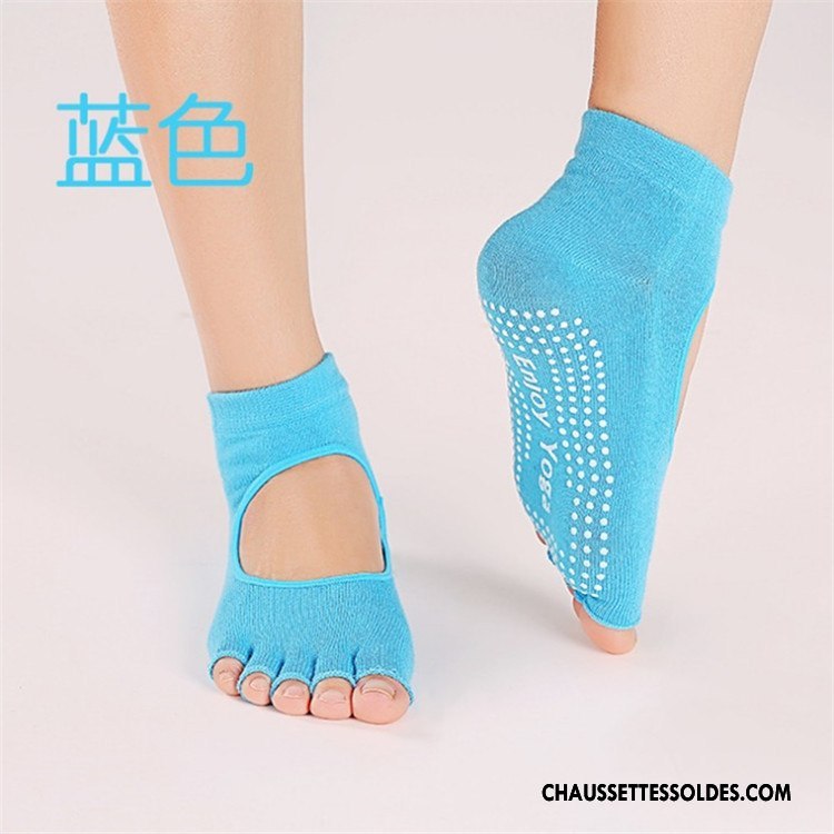 Chaussettes De Yoga Femme Dame Ouverture Du Pied Printemps Cinq Doigts Métier Antidérapant Vert