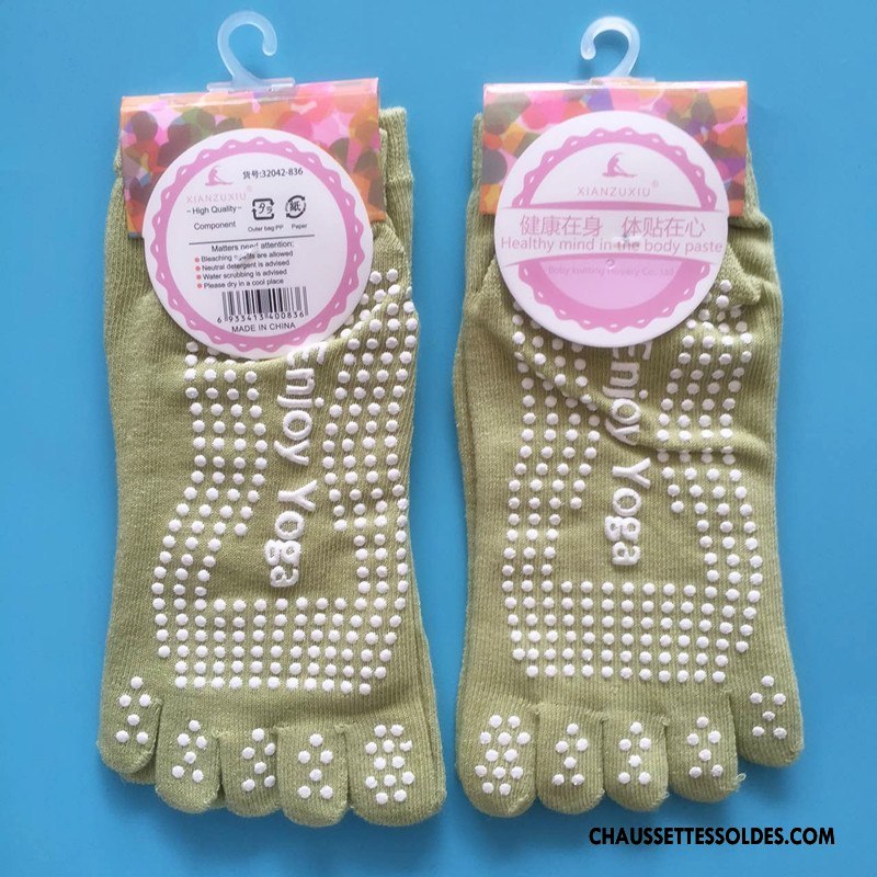Chaussettes De Yoga Femme Dame Santé Cinq Doigts Antidérapant Mouvement Chaussettes En Coton Violet