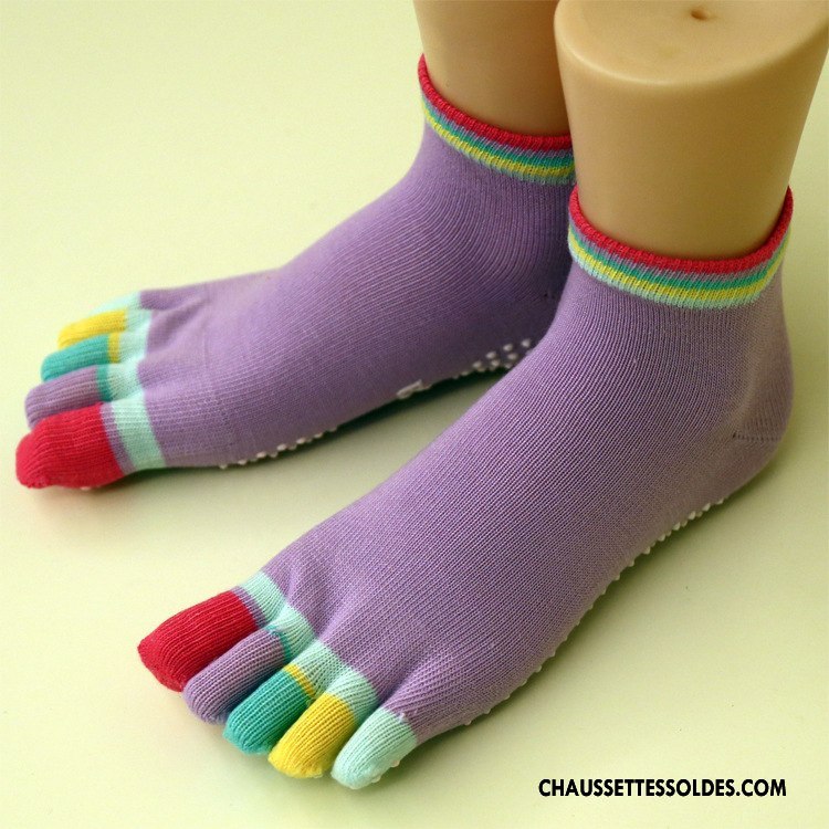 Chaussettes De Yoga Femme Doigt De Pied Antidérapant Blanc