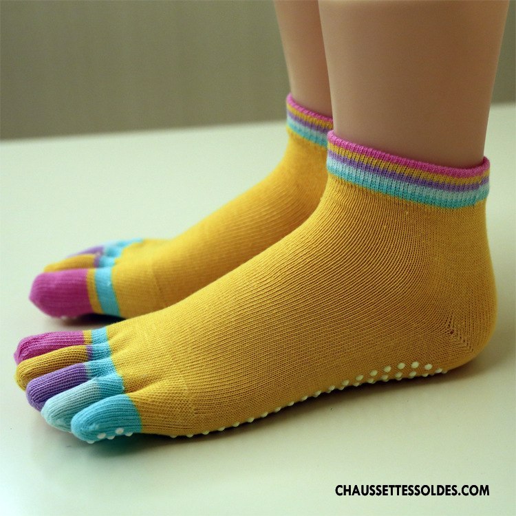 Chaussettes De Yoga Femme Doigt De Pied Antidérapant Blanc