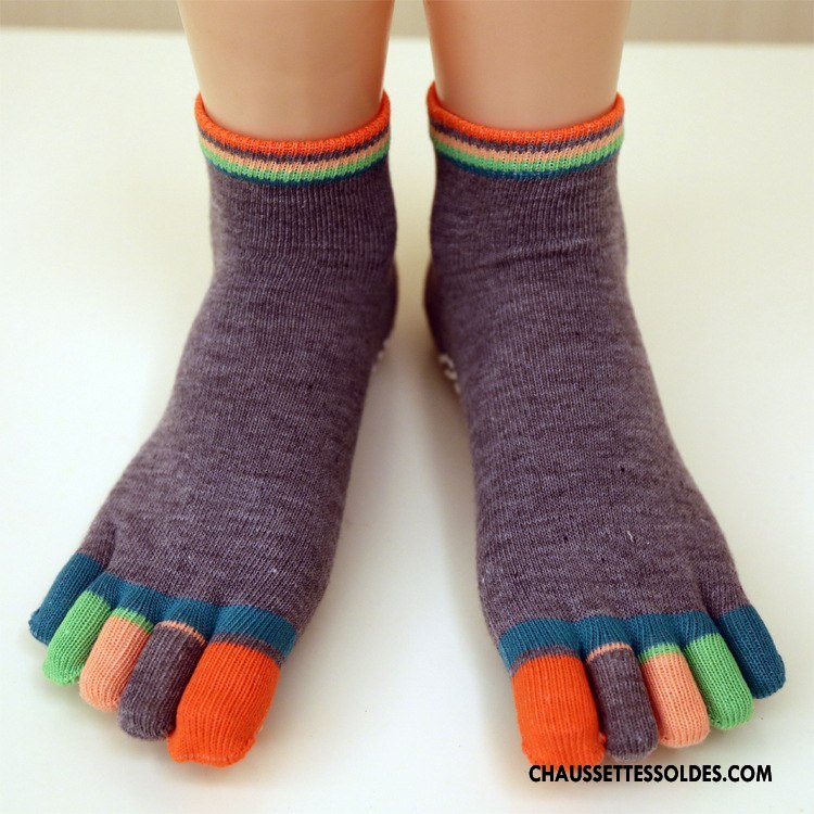 Chaussettes De Yoga Femme Doigt De Pied Antidérapant Blanc