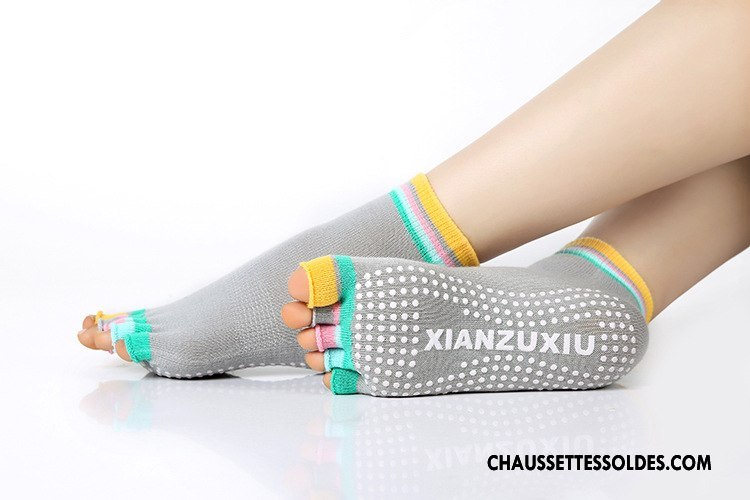 Chaussettes De Yoga Femme Doigts Exposés Métier Nouvelles Arrivées Antidérapant Courte Anti-odeur Vert Foncé