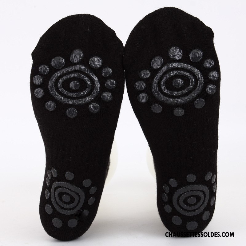 Chaussettes De Yoga Femme Europe Dame Mouvement Chaussette Basse Coupée Silicone Coton Bio Blanc