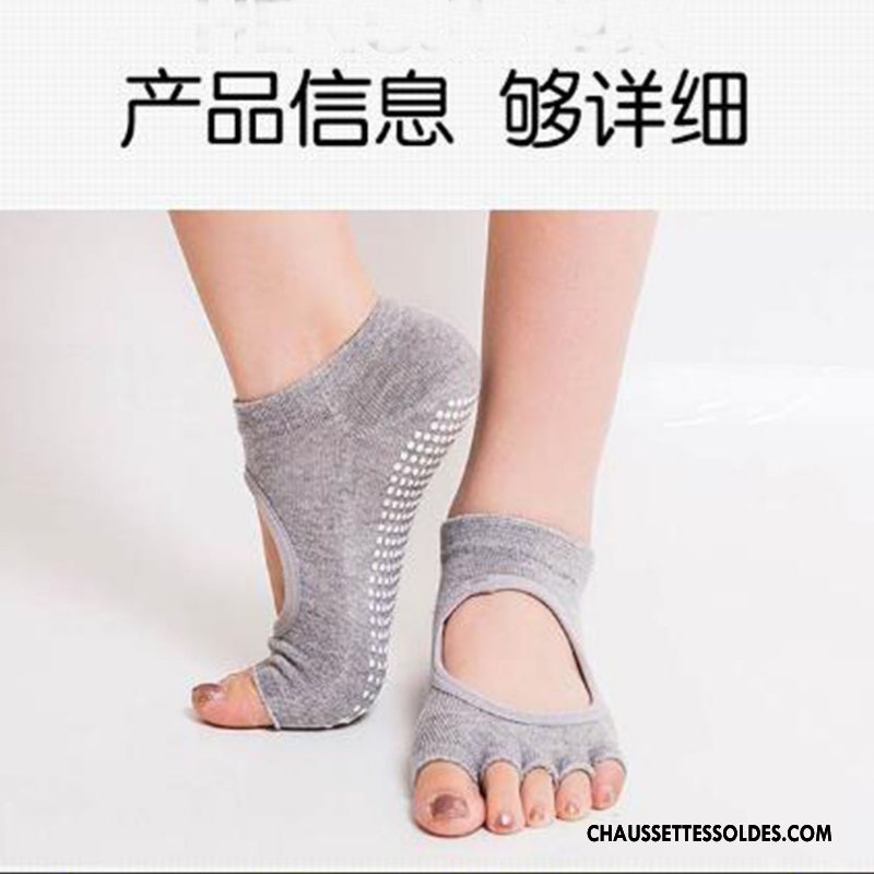 Chaussettes De Yoga Femme Hiver Silicone Cinq Doigts 100% Coton Métier Chaussette Basse Coupée Violet