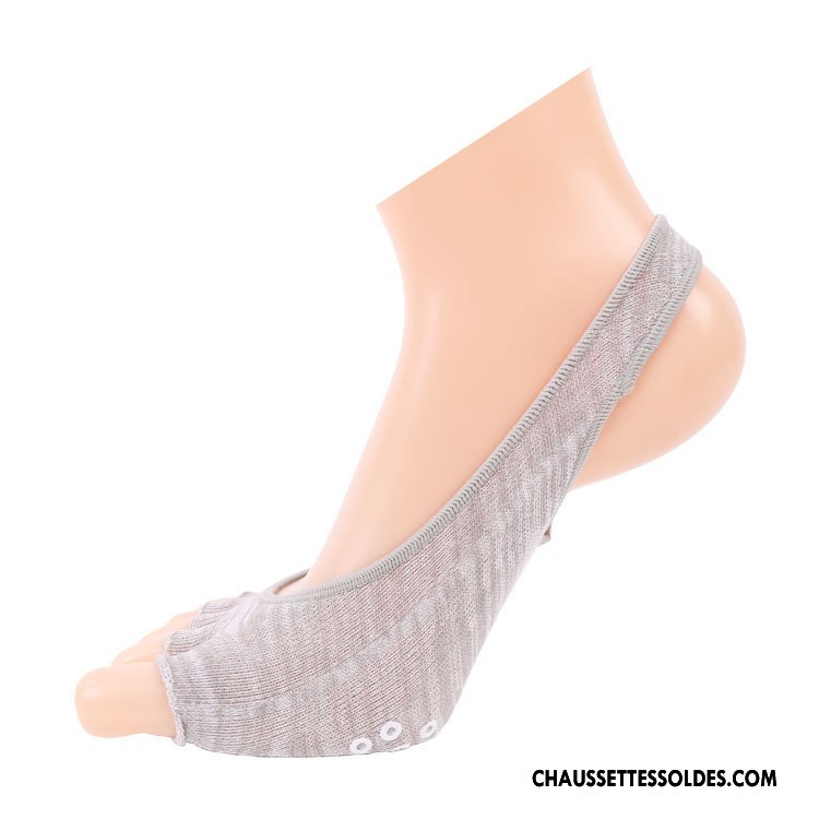 Chaussettes De Yoga Femme Invisible Mouvement Cinq Doigts Dos Nu Pure Bleu