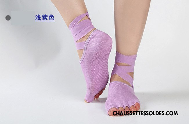 Chaussettes De Yoga Femme Les Bretelles Doigts Exposés Coton Bio Dame Antidérapant Mouvement Noir