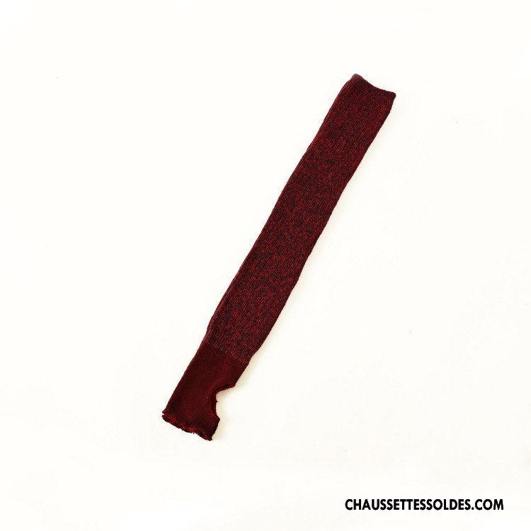 Chaussettes De Yoga Femme Long Stock Hiver L'automne Thermiques Fleurs Bordeaux
