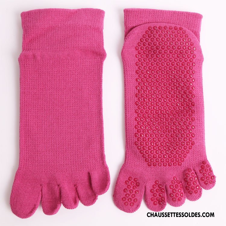 Chaussettes De Yoga Femme Mouvement Dos Nu Ouverture Du Pied Dame Antidérapant Aptitude Bordeaux