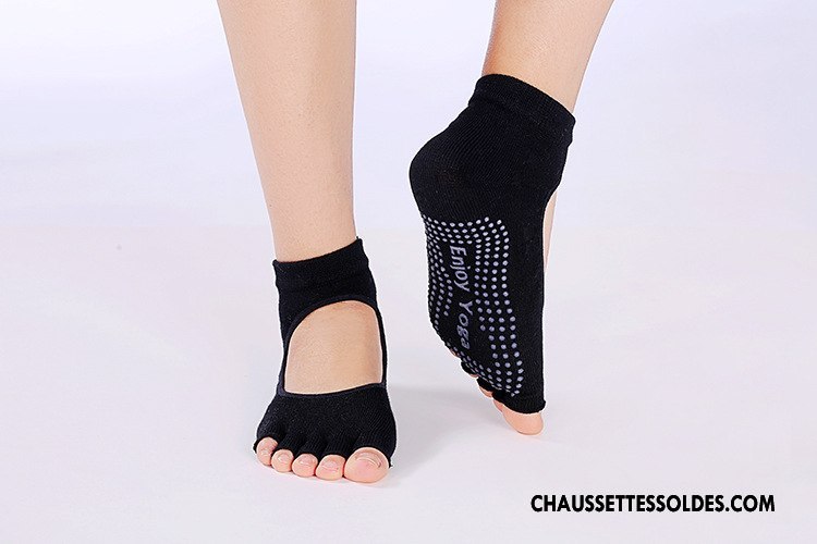 Chaussettes De Yoga Femme Métier Cinq Doigts Dos Nu Antidérapant Clair Danse Violet